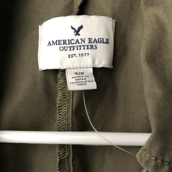 Green American Eagle Long Army Style Vest - Picture 4 of 4